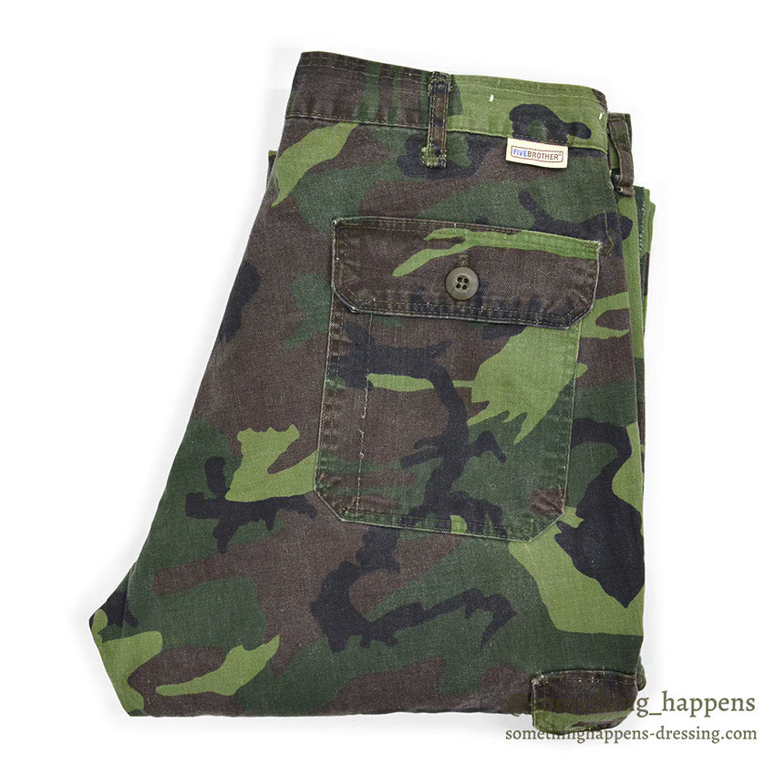 1980's FIVE BROTHER CAMO MULTI POCKETS PANTS... W32/L29