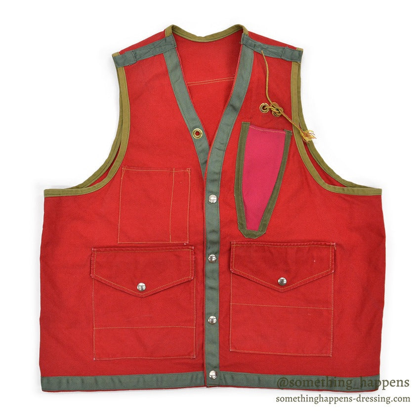 1970's OLD RED PACK TRAIL VEST ADEDD KNIFE POCKET ...