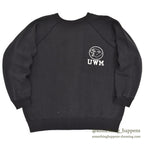1960's CHAMPION UWM FLOCK PRINT SWEAT SHIRT / BLACK...XL