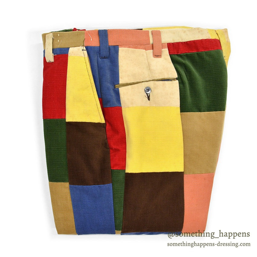 1970's DEADSTOCK HALRIN PATCHWORK CORDUROY PANTS...W38