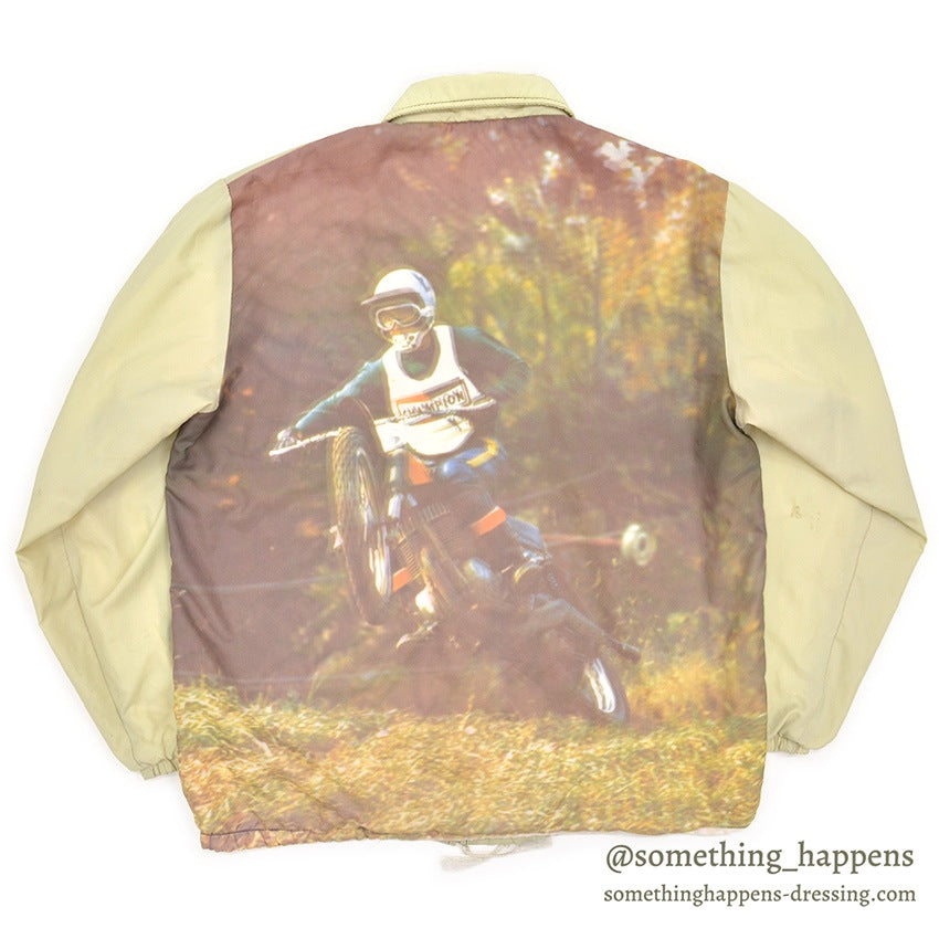 1970's TOWNCRAFT MOTOCROSS PICTURE PRINT NYLON JACKET ... M