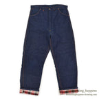 1950's UNKNOWN DOUBLE KNEE DENIM PAINTER PANTS / FLANNEL LINED ... W33/L30