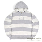 1980's LLBEAN STRIPED COTTON SWEAT HOODIE... L-TALL