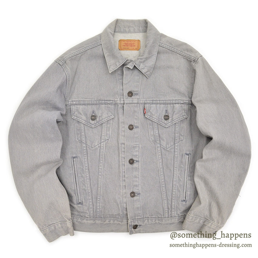 1980's Levi's 70506-0257 DENIM JACKET / GRAY... 44R