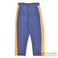 1960's RAYON YELLOW LINE BLUE SLACKS... W32