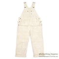 1950's Lee DOUBLE-KNEE OVERALL OFF WHITE / WITH APRON ... W42/L31