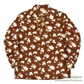 1960's DEADSTOCK SPECIALLY HAND MADE PRINT CORDUROY LACE UP SHIRT / RARE PATTERN ...
