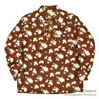 1960's DEADSTOCK SPECIALLY HAND MADE PRINT CORDUROY LACE UP SHIRT / RARE PATTERN ...