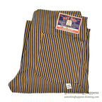 1940's DEADSTOCK PAYDAY WW2 BROWN EXPRESS STRIPED OVERALL / HIGH BACK ... W36/L30