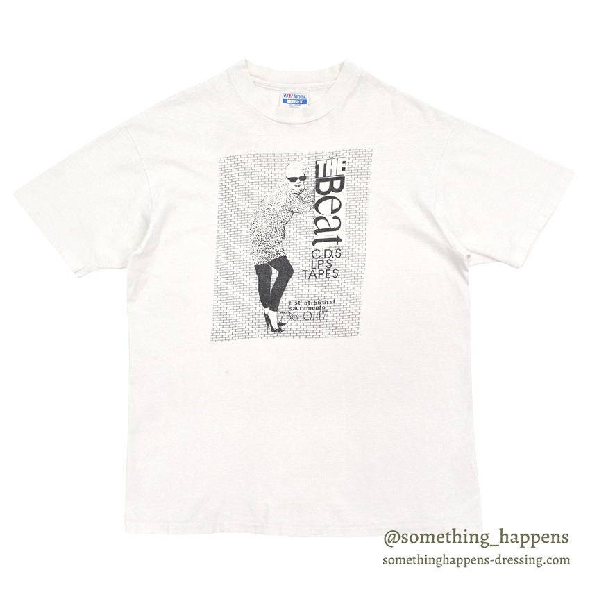 1980's~ HANES THE BEAT SACRAMENTO RECORD SHOP T-SHIRT ... L