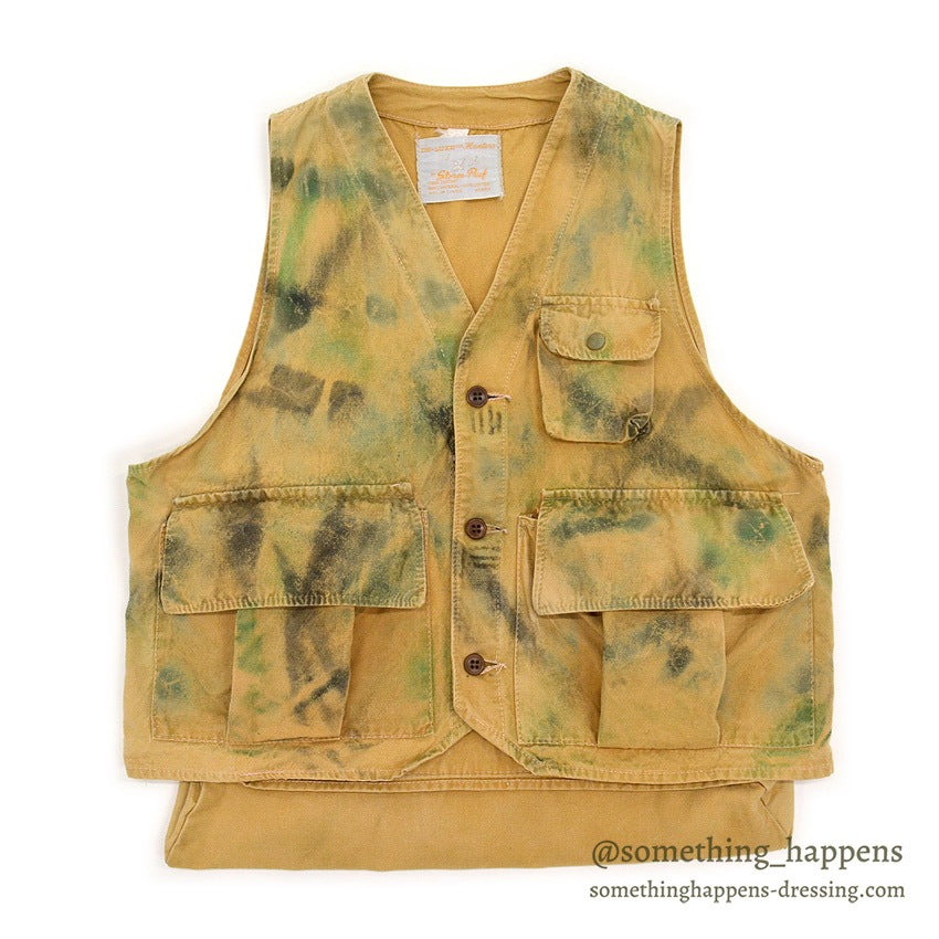 1970's STORM-PRUF HAND PAINT CAMO HUNTING VEST ...