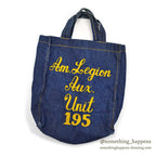 1960's~ Am. Legion Aux. Unit195 EMBROIDERY DENIM BAG ...