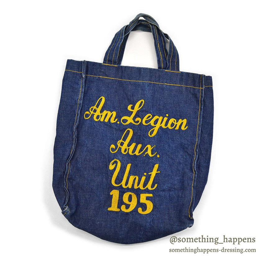 1960's~ Am. Legion Aux. Unit195 EMBROIDERY DENIM BAG...