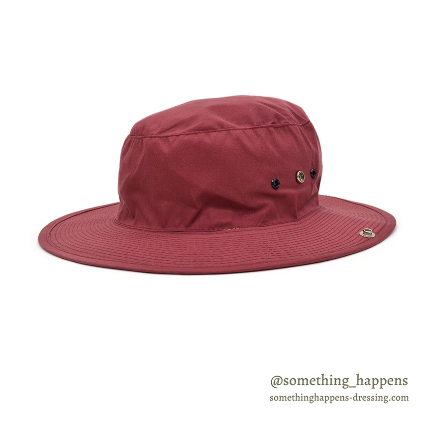1980's DEADSTOCK COLUMBIA TECHNICLOTH SUN HAT / BURGUNDY RED...L