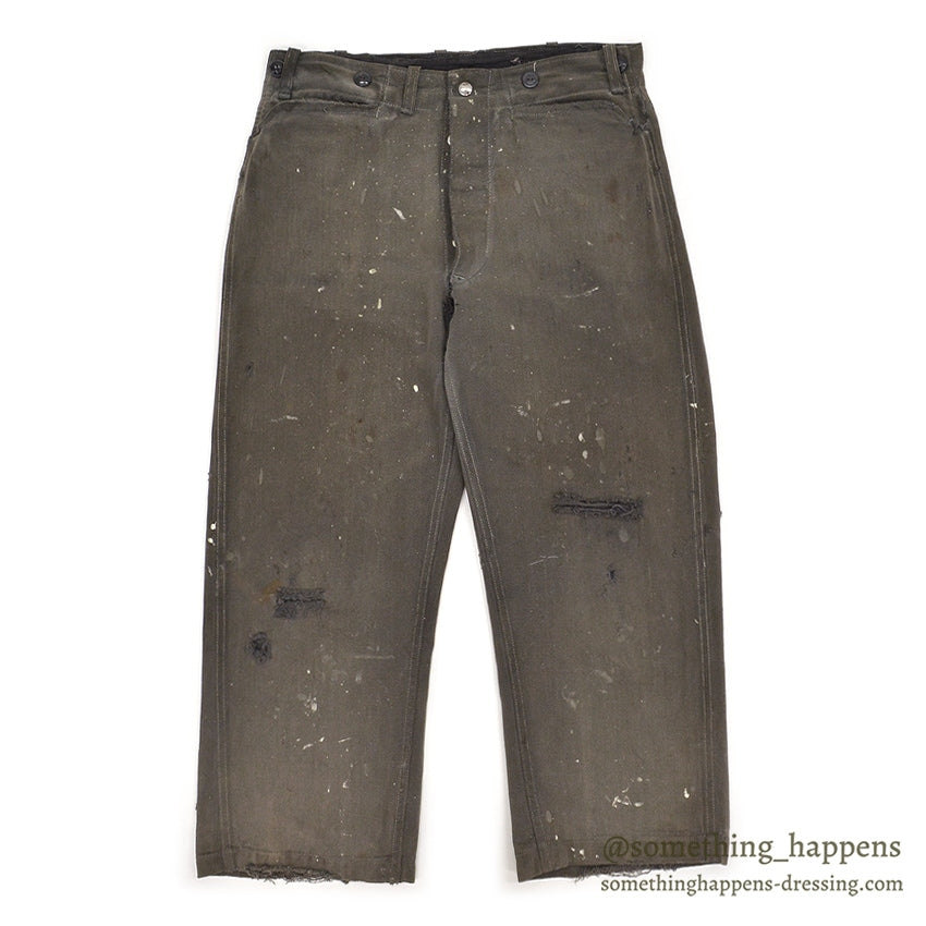 1940's CAN'T BUST'EM WW2 BLACK FRISCO PANTS / CROPPED ... W32