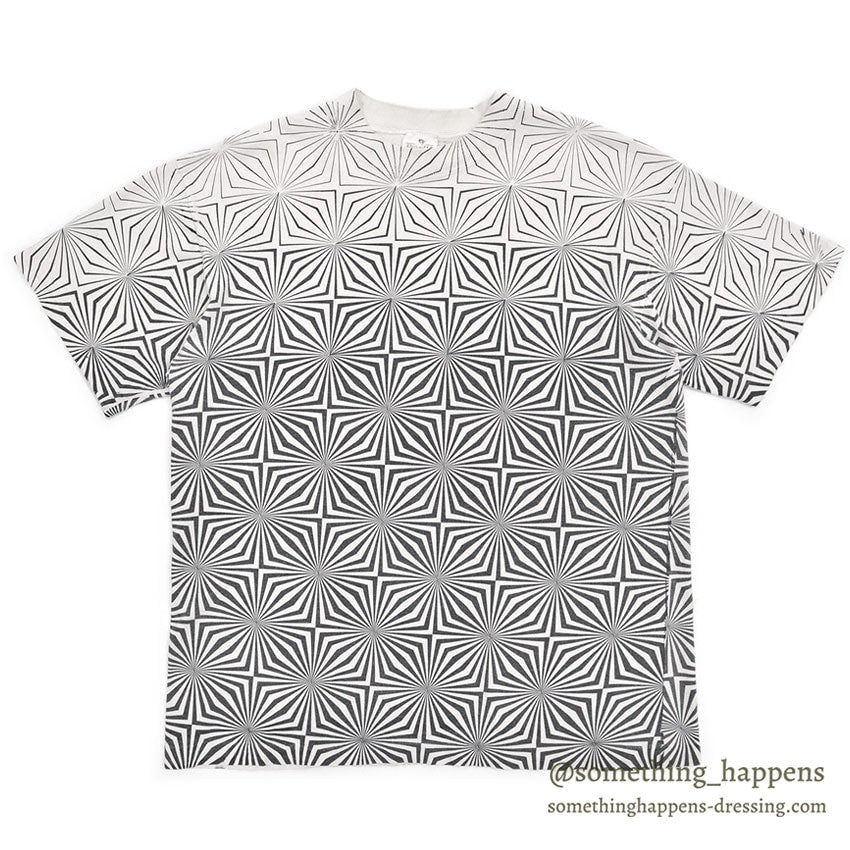 1990's ANDAZIA GEOMETRIC OPTICAL PATTERN ART T-SHIRT... L