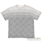 1990's ANDAZIA GEOMETRIC OPTICAL PATTERN ART T-SHIRT... L
