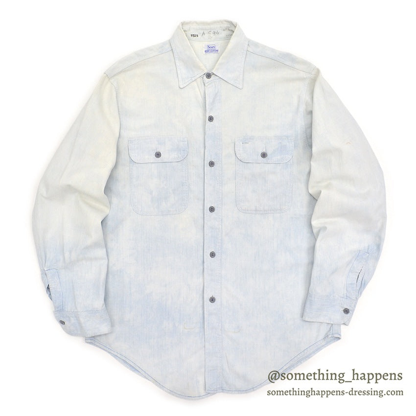 1960's SEARS CHAMBRAY SHIRT / SUPER FADED ...