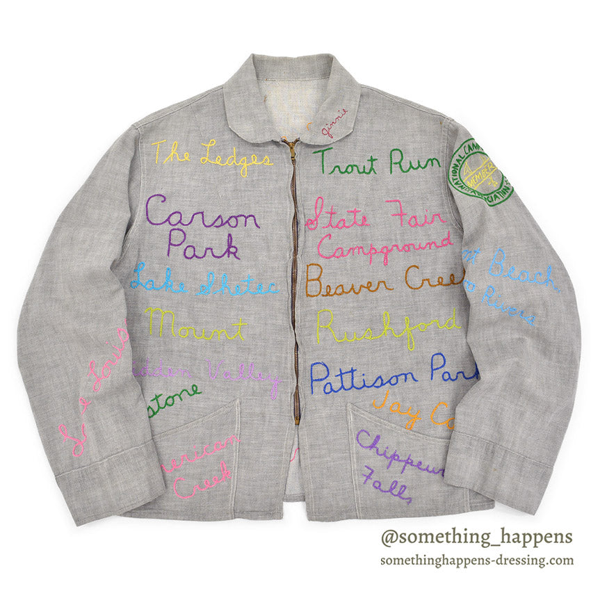 1950's~ CAMPERS TRAIL FULLY EMBROIDERED MEMORIAL JACKET / EXTREMELY RARE ...