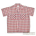 1950's MAYCREST SMALL BLOCK PLAID MESH SHIRT / UNUSUAL WEAVE ... M