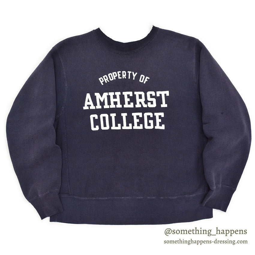 ~1970's CHAMPION PROPERTY OF AMHERST COLLEGE REVERSE WEAVE SWEAT SHIRT / NAVY ... XL
