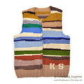 1960's~ MULTI COLOR HOME MADE COWICHAN VEST...