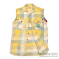 1950's PILGRIM BLOCK PLAID FLANNEL VEST / CUT OFF...