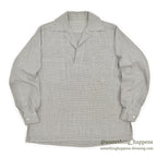 1950's BLACK / WHITE PLAID PULLOVER RAYON SHIRT...