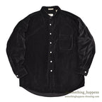 1980's~ BURMA BIBAS BLACK VELOUR SHIRT ... L