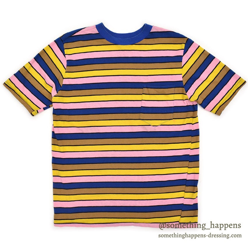 1970's CK MULTI COLOR BORDER POCKET T-SHIRT ...