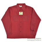 1950's DEADSTOCK GUYMONT DARK RED NYLON SHIRT ... L
