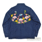 1970's LEMAY MEXICAN HIPPIE EMBROIDERED DENIM SHIRT ... M