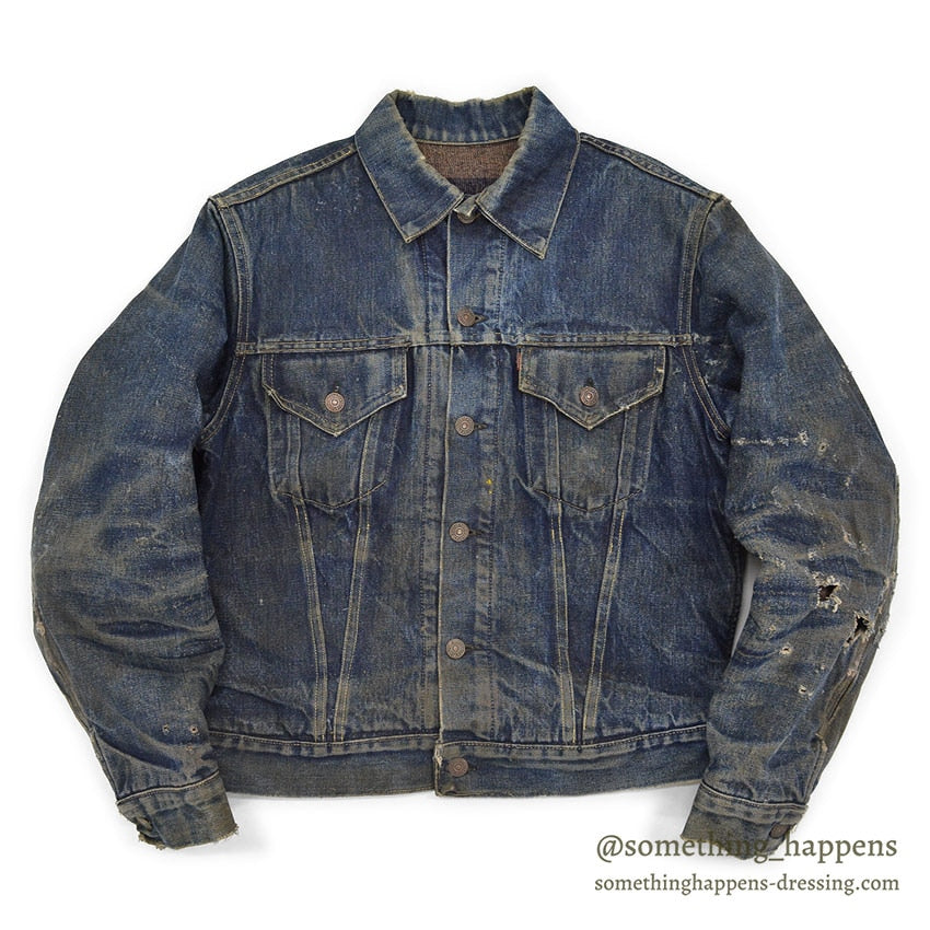 1960's LEVI'S 559 DENIM JACKET / DEEP HONEYCOMBS FADES...