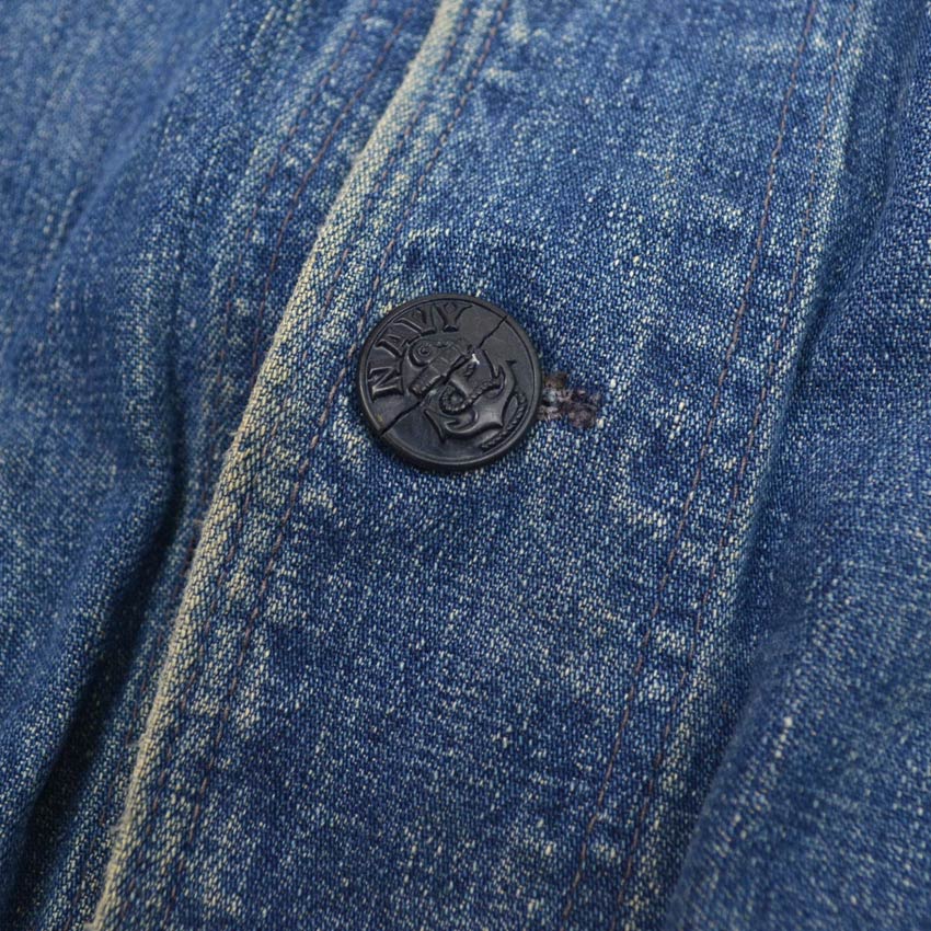 1940s US Navy Shawl Collar Denim Jacket...