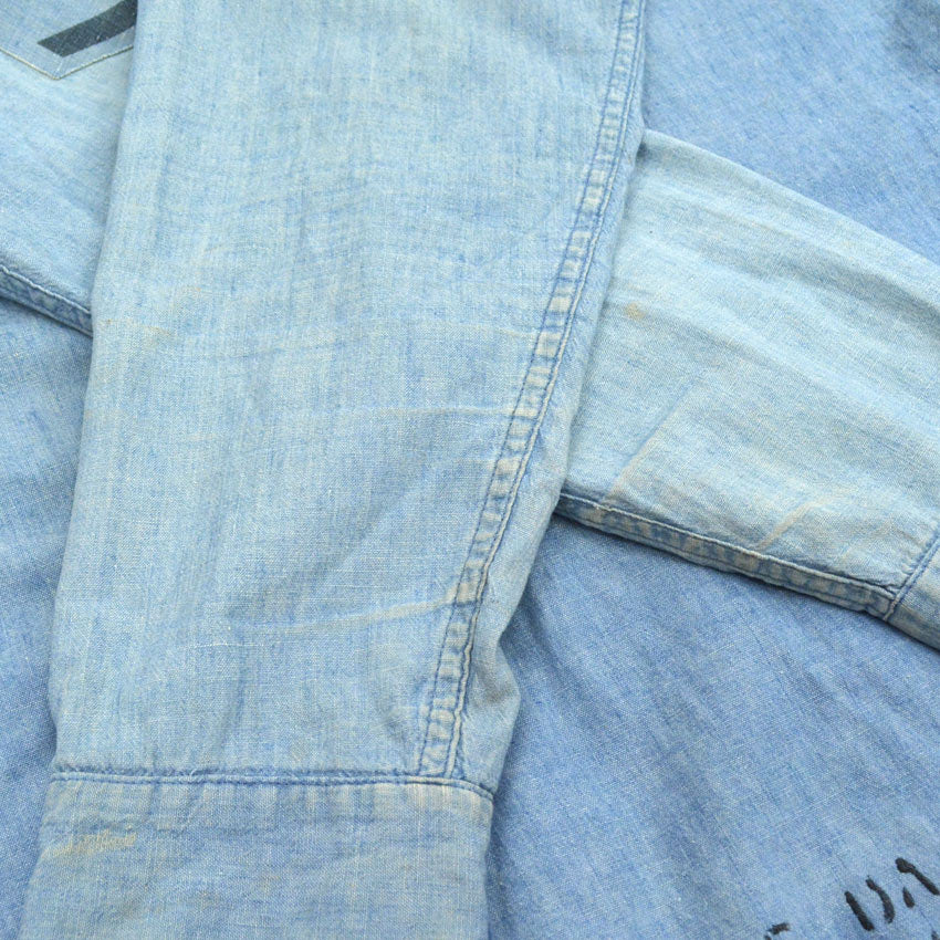 50's US Navy Stencil Box Chambray Shirt...