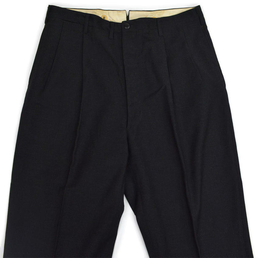 40's~ Black wool work trousers...W32×L32