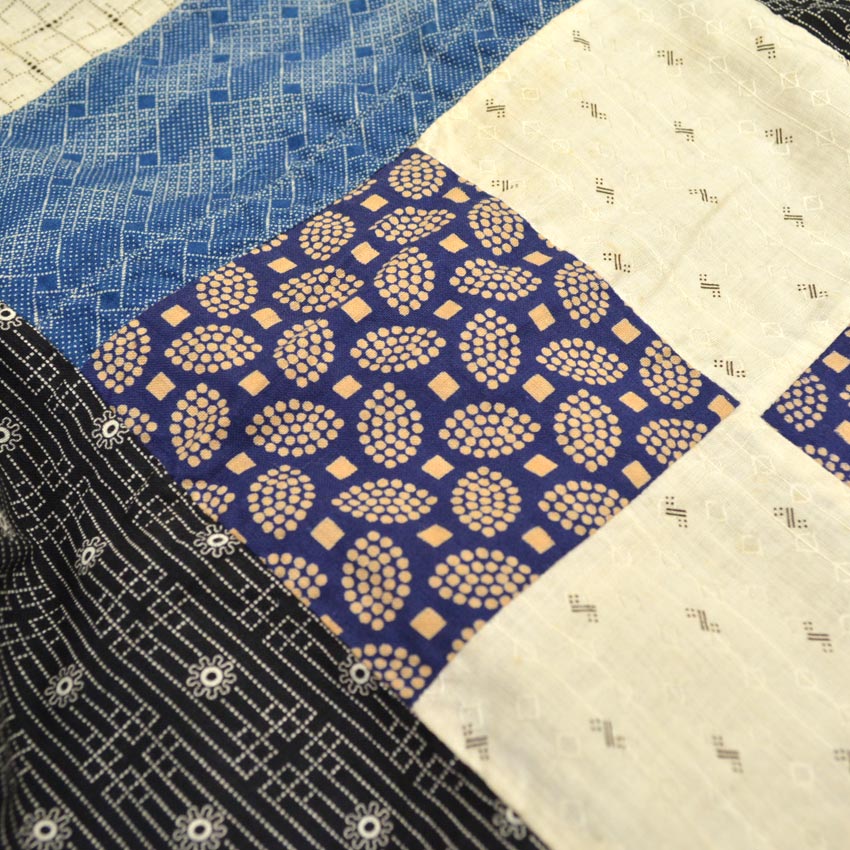Circa 1880's~1920's Indigo Black Antique Quilt Top... 214cm×190cm