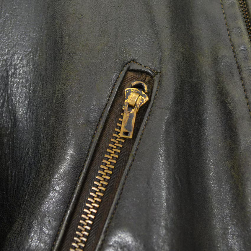 50's Genuine Horsehide FRONT QUARTERS Horsehide Double Riders Jacket... 40