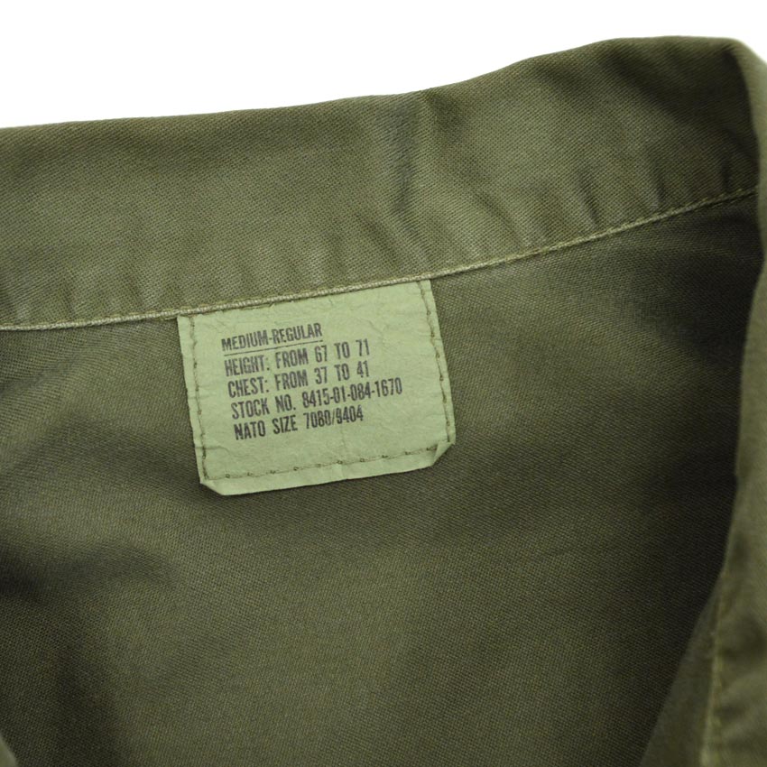 80's- FRONTLINE Civilian All-Cotton BDU Jacket OD ... MR