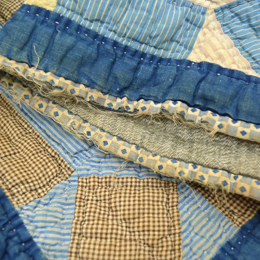 Circa ~1920's Handmade Calico Patchwork Quilt... 181cm×185cm