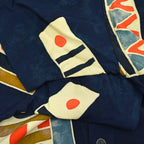 ~90's SERENDIPITY ART Indigo-dyed Rayon S/S Shirt ... M