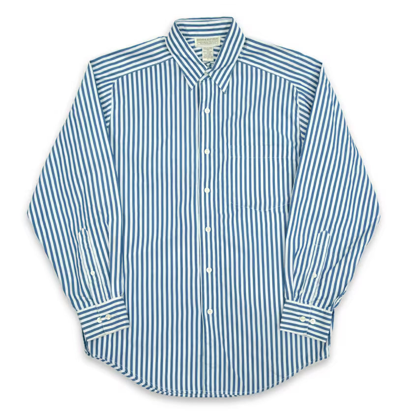 1980's BANANA REPUBLIC SAFARI & TRAVEL STRIPE SHIRT...S