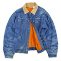 60's BIG SMITH Buckaroo Denim Jacket Orange Boa HIGE... 40