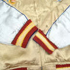 1950s JAPAN SOUVENIR JACKET (Sukajan) Beige with Speed ​​Zipper...