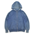 ~70's Faded Color Sweat Zip Up Hoodie with Separate Pockets...