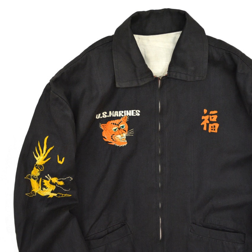1960s VIETNAM ERA TOUR JACKET USMARINES (Vietnamese style jacket) Black...