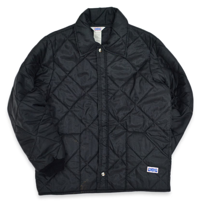 1990's BIG SMITH ALL BLACK QUILTED JACKET...M