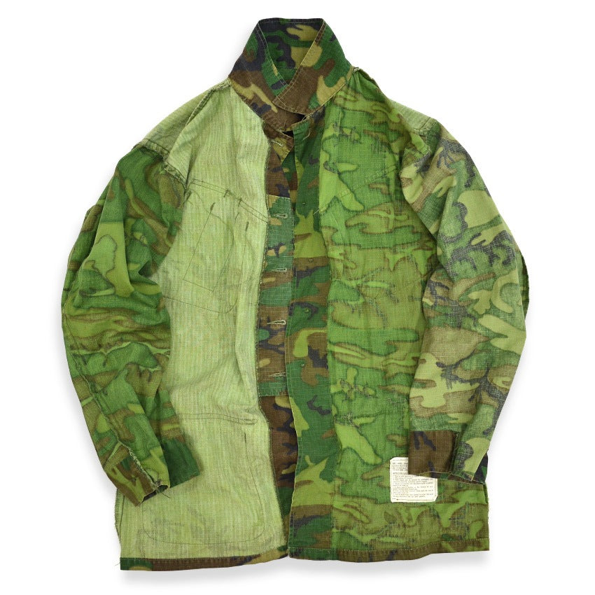 1960s US ARMY ERDL JUNGLE FATIGUE JACKET Mixed Leaf... SR
