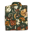 1980's BANANA REPUBLIC SAFARI & TRAVEL DOG ​​PRINT SHIRT...S
