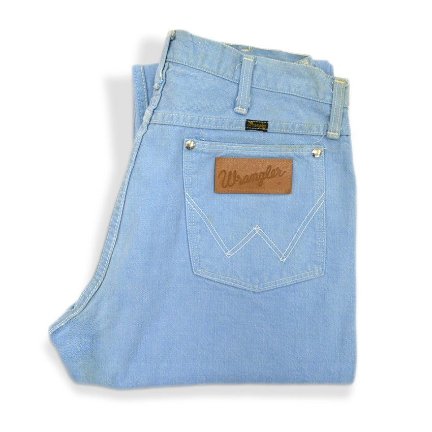 1960's Wrangler 22MWZ Sax Blue Denim Pants... W32 L28